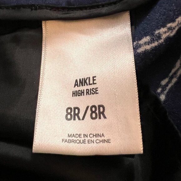 Express Ankle High Rise Black/White Pants - Picture 8 of 12